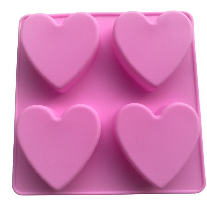 4-cavity heart shape Silicone Mould - Aussie Candle Supplies