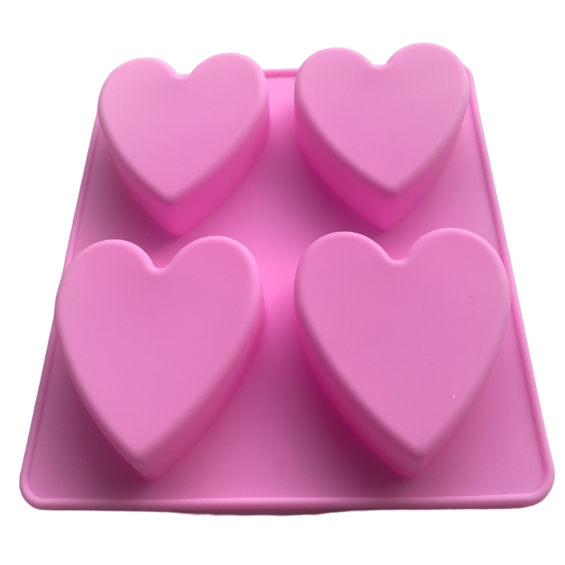 4-cavity heart shape Silicone Mould - Aussie Candle Supplies